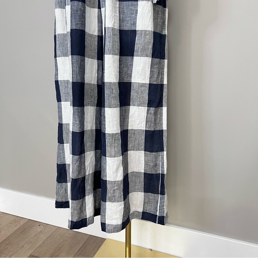 J. Crew 100% Linen Gingham Beauchamps Jumpsuit Size 4 - Picture 4 of 11